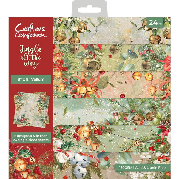 Crafter's Companion Vellum Pad 8"X8" Jingle All The Way^