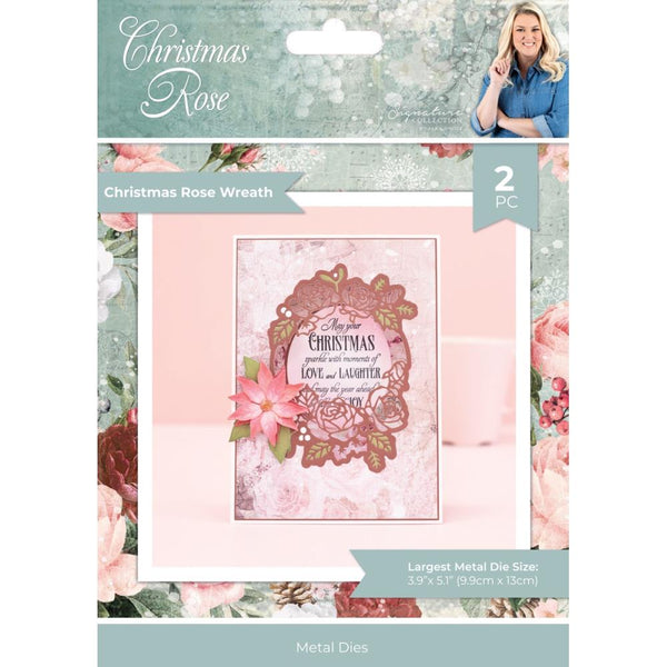 Crafter's Companion Sara Signature Stamp And Die Christmas Rose Wreath, Christmas Rose