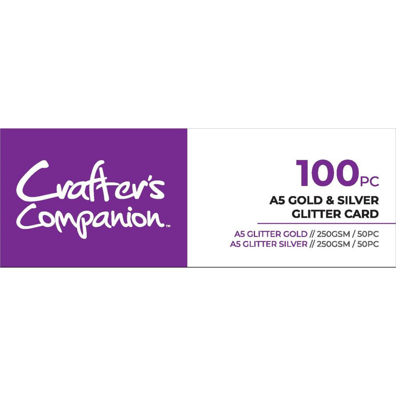 Crafter's Companion A5 Glitter Card Pack Gold And Silver*