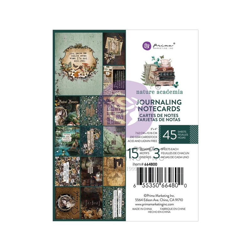 Prima Marketing Journaling Cards 3"X4" 45/Pkg Nature Academia*