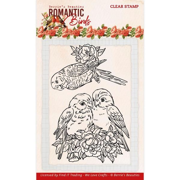 Find It Trading Berries Beauties Clear Stamps Parrots, Romantic Birds