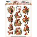 Find It Trading Berries Beauties Push Out Sheet Romantic Parrot, Romantic Birds