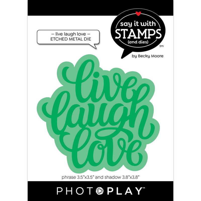 PhotoPlay Say It With Stamps Die Set Live Laugh Love Large Phrase