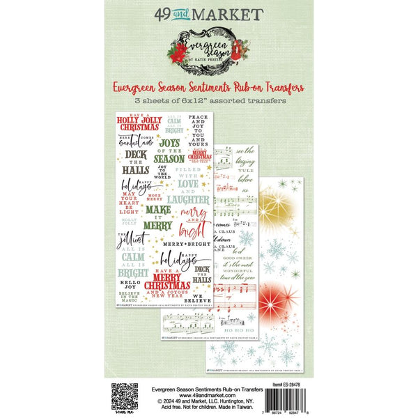 49 And Market Rub-On Transfer Set Sentiments, Evergreen Season