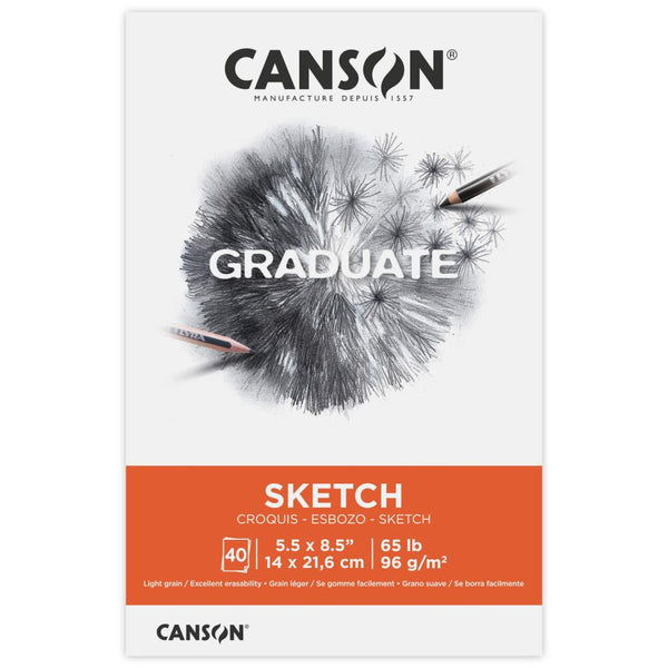 Canson Graduate Series Sketch Pad 5.5"X8.5" 40 Sheets*