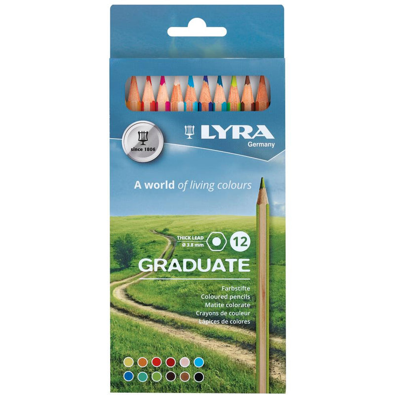 Lyra Graduate Coloured Pencils 12/Pkg Assorted Colours*