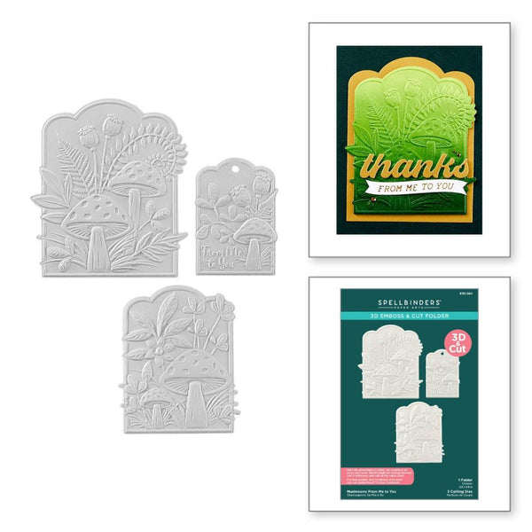 Spellbinders 3D Embossing Folder From Sealed 3D Botanicals Mushrooms From Me To You