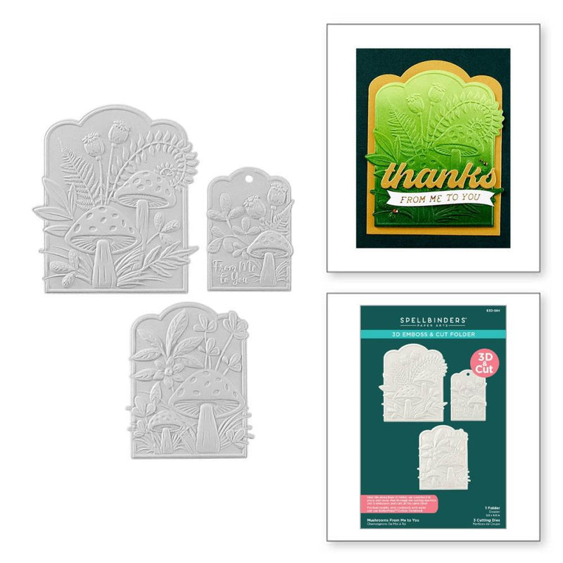 Spellbinders 3D Embossing Folder From Sealed 3D Botanicals Mushrooms From Me To You