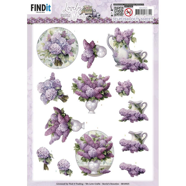 Find It Trading Berries Beauties Punchout Sheet Lovely Bouquets, Lovely Lilacs