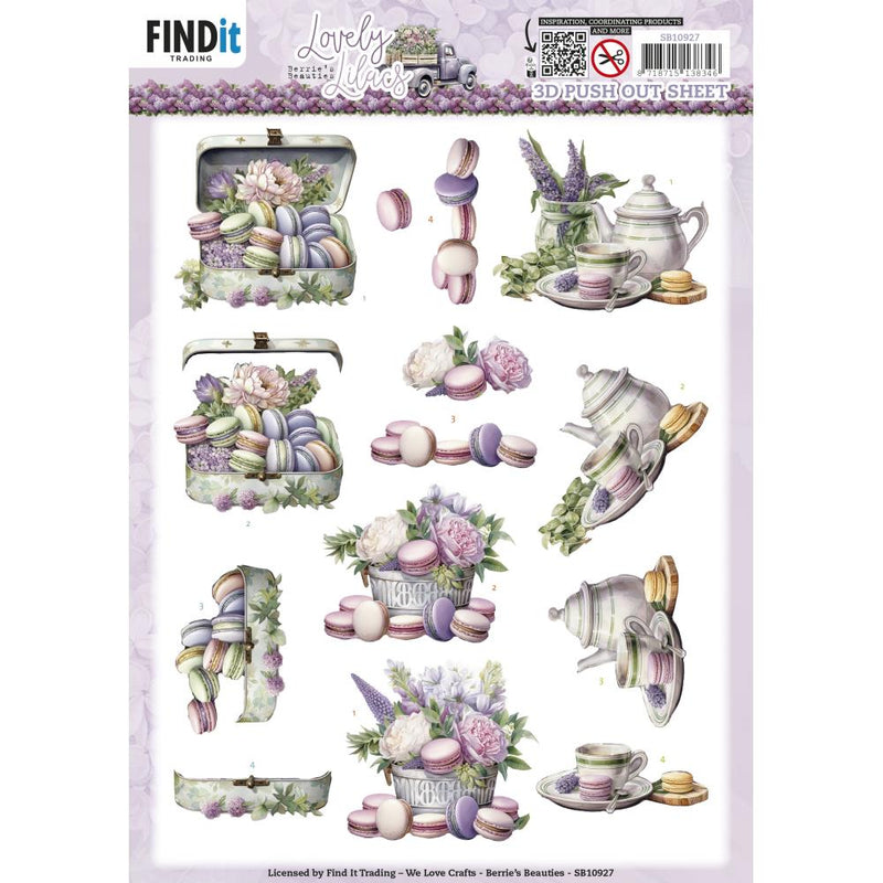 Find It Trading Berries Beauties Punchout Sheet Lovely Macarons, Lovely Lilacs