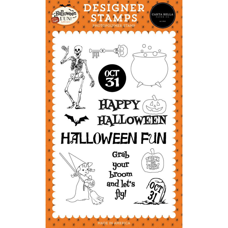 Echo Park Halloween Fun Stamps Grab Your Broom*