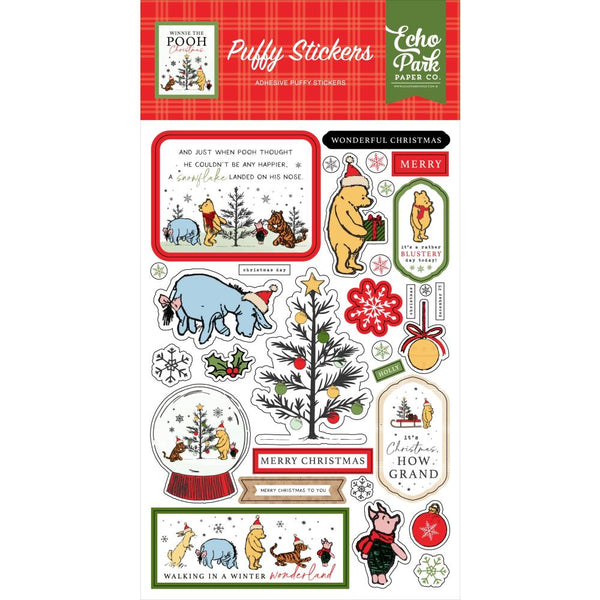 Echo Park Echo Park Puffy Stickers Winnie The Pooh Christmas*