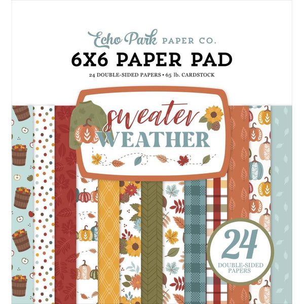 Echo Park Double-Sided Cardstock Paper Pad 6"X6" Sweater Weather*