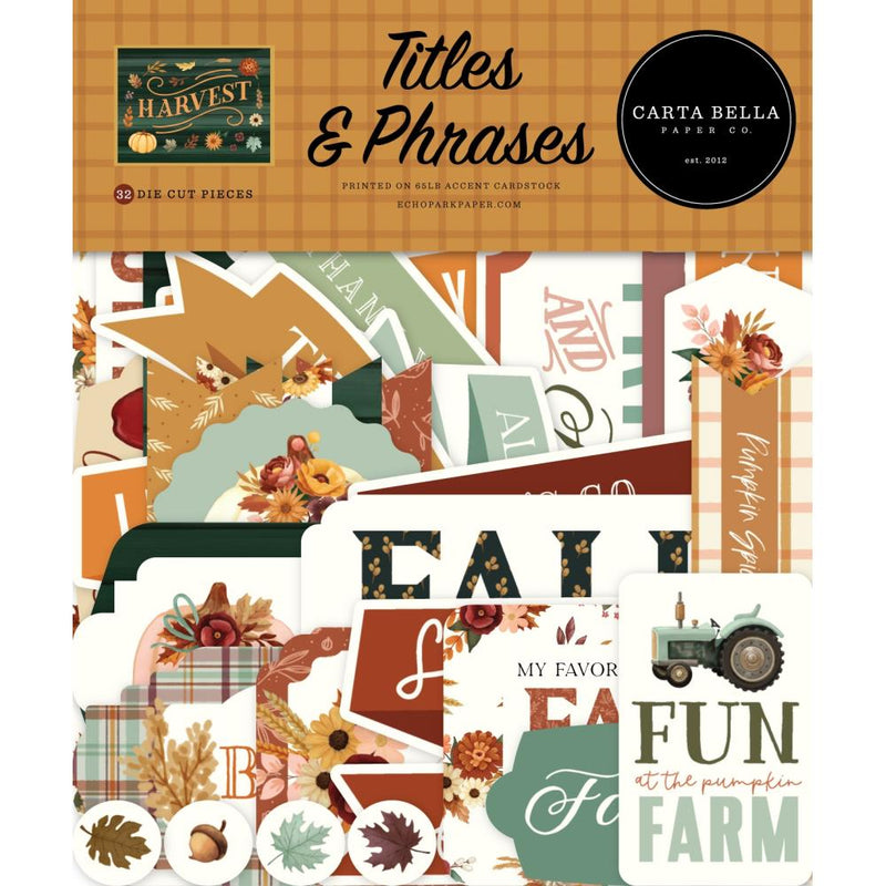 Carta Bella Cardstock Ephemera Titles & Phrases, Harvest*