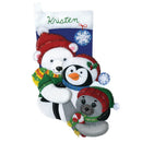 Design Works Felt Stocking Applique Kit 18" Long Winter Buddies*