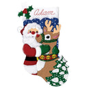 Design Works Felt Stocking Applique Kit 18" Long Santa & Deer*