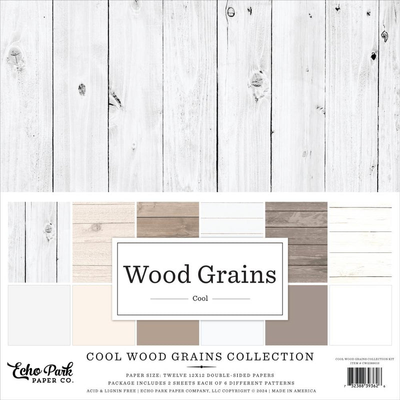 Echo Park Collection Kit 12"X12" Cool Wood Grains