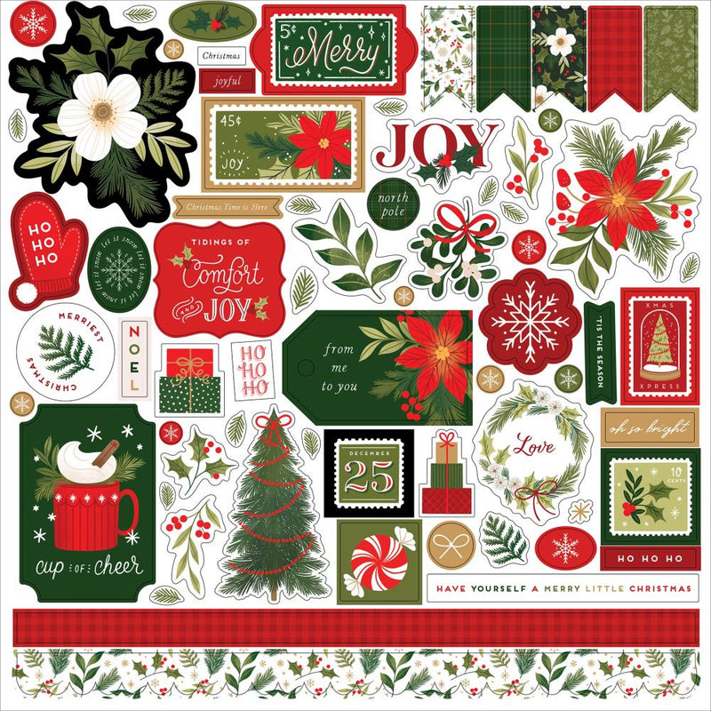 Echo Park Christmas Joy Cardstock Stickers 12"X12" Elements