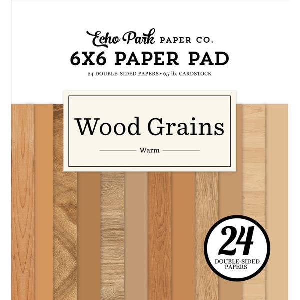 Echo Park Double-Sided Paper Pad 6"X6" Warm Wood Grains