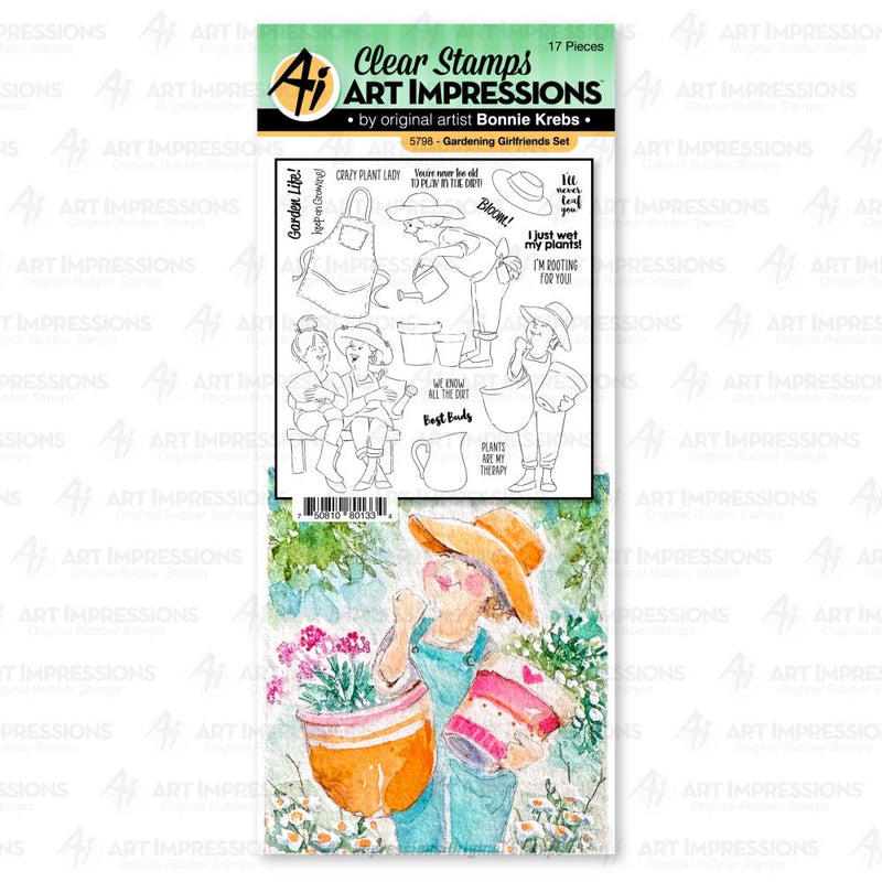 Art Impressions Girlfriends Clear Stamps Gardening*