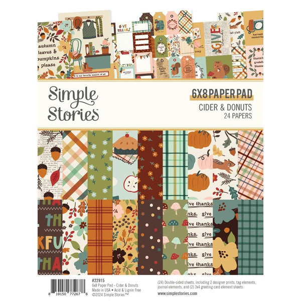 Simple Stories Double-Sided Paper Pad 6"X8" 24/Pkg Ciders & Donuts*