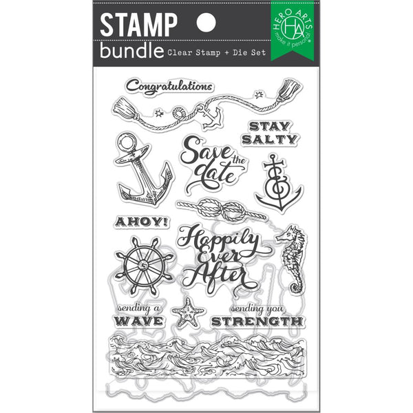 Hero Arts Clear Stamp & Die Combo Nautical Messages