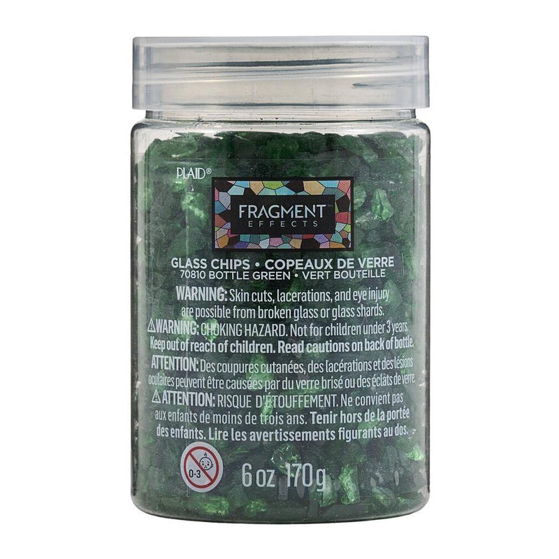 Plaid Fragment Effects Glass Chips 6oz - Bottle Green