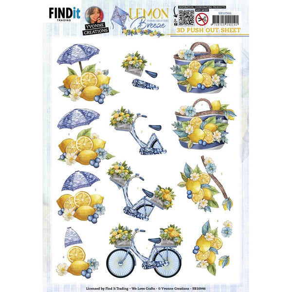 Find It Trading Yvonne Creations Punchout Sheet Lemon Bike, Lemon Breeze