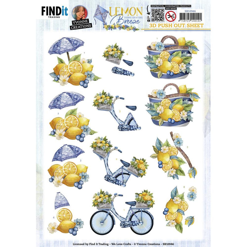 Find It Trading Yvonne Creations Punchout Sheet Lemon Bike, Lemon Breeze