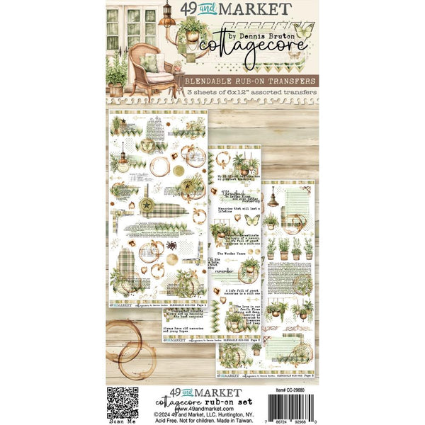 49 And Market Rub-On Transfer Set 6"X12" Cottagecore