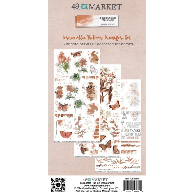 49 And Market Rub-On Transfer Set Colour Swatch: Terracotta