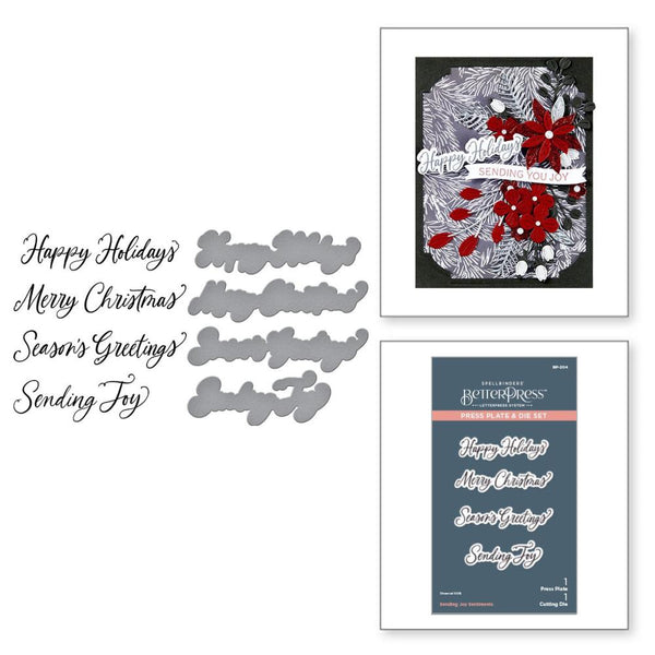 Spellbinders BetterPress Press Plate & Die Set Sending Joy Sentiments