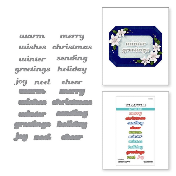 Spellbinders Etched Dies From Home For The Holidays Christmas Greetings