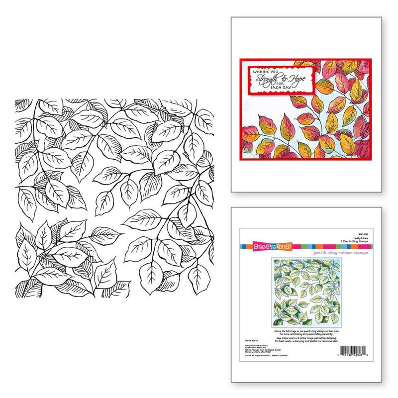 Stampendous Cling Rubber Stamp From Beautiful Backgrounds Leafy Lines*