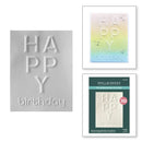 Spellbinders 3D Embossing Folder Beveled Happy Birthday A2 Cardfront