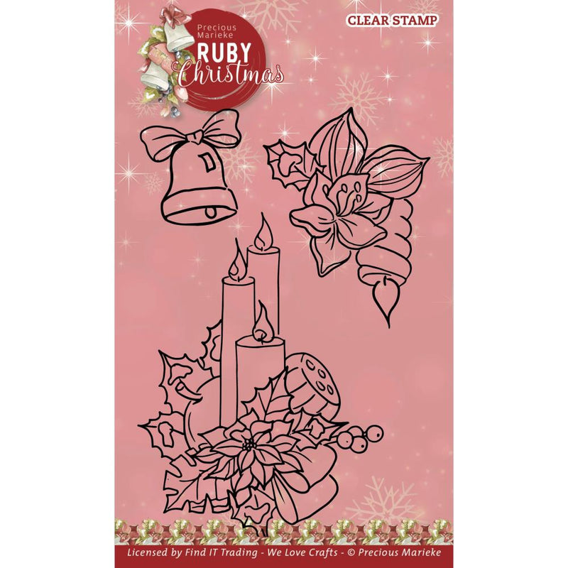 Find It Trading Precious Marieke Clear Stamps Ruby Candles, Ruby Christmas