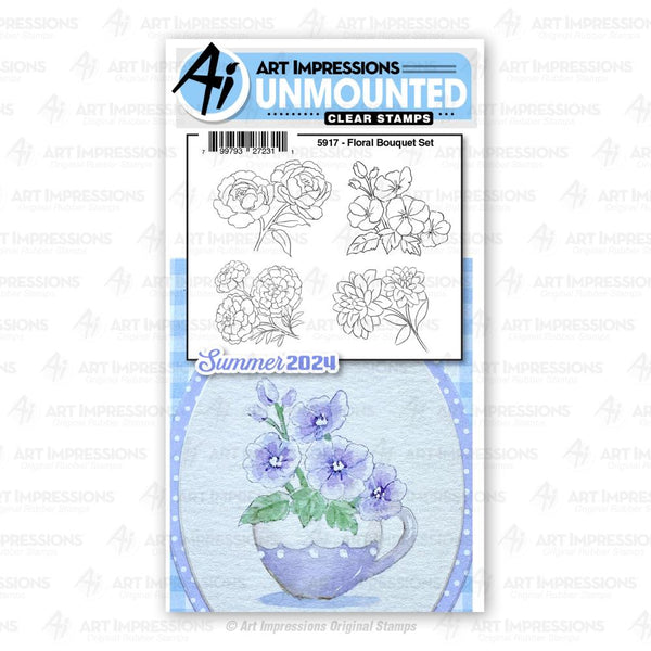 Art Impressions Watercolor Journals Stamp Set Floral Bouquet*