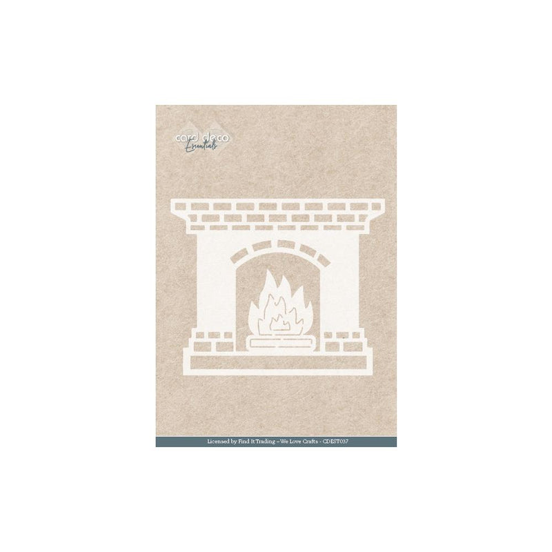 Find It Trading Card Deco Essentials Stencil Fireplace A5, Glowing Christmas*