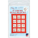 Jack Dempsey Stamped White Quilt Blocks 9"X9" 12/Pkg Highland Cows*