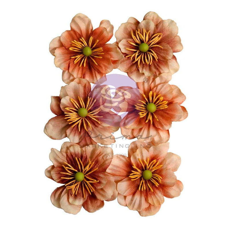 Prima Marketing Paper Flowers 6/Pkg Caramel Delight