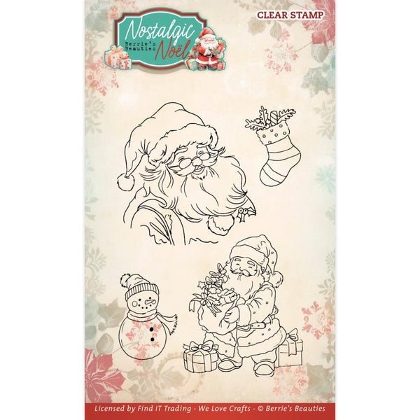 Find It Trading Berries Beauties Clear Stamps Santa, Nostalgic Noel