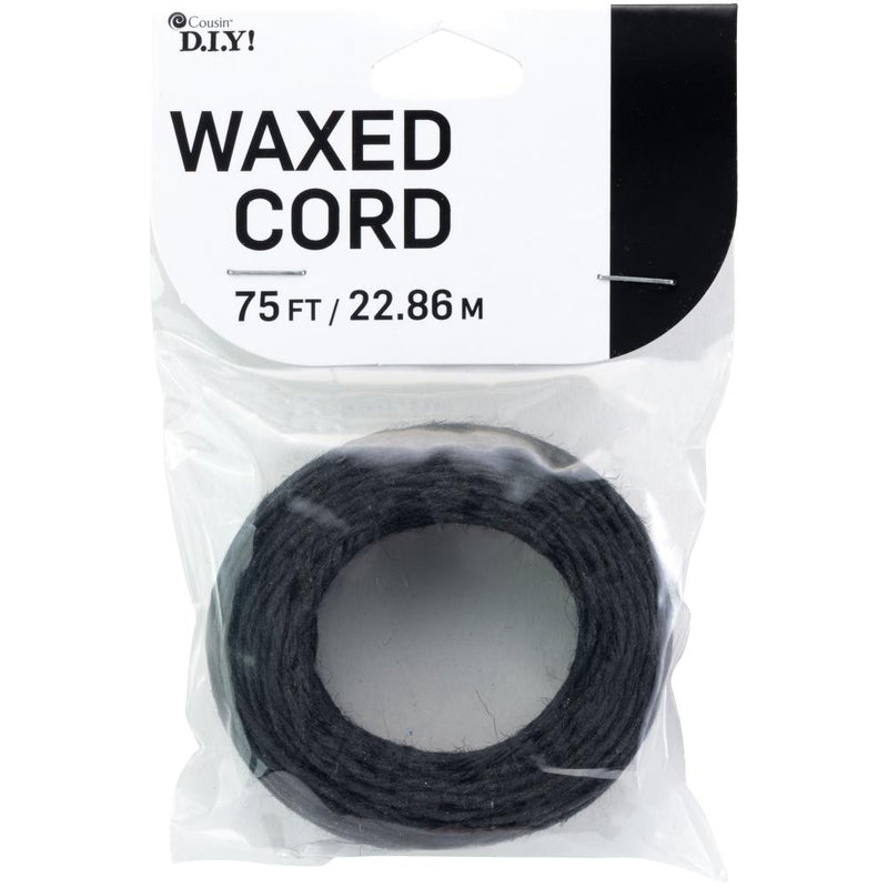 Cousin DIY Cotton Waxed Cord 75ft. Black