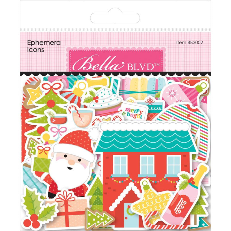 Bella Blvd Cardstock Ephemera Icons, Merry Mingle