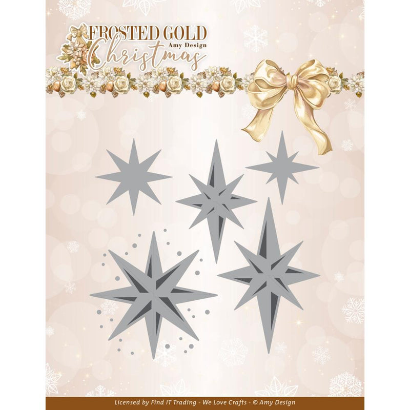 Find It Trading Amy Design Frosted Gold Christmas Die Frosted Gold Stars