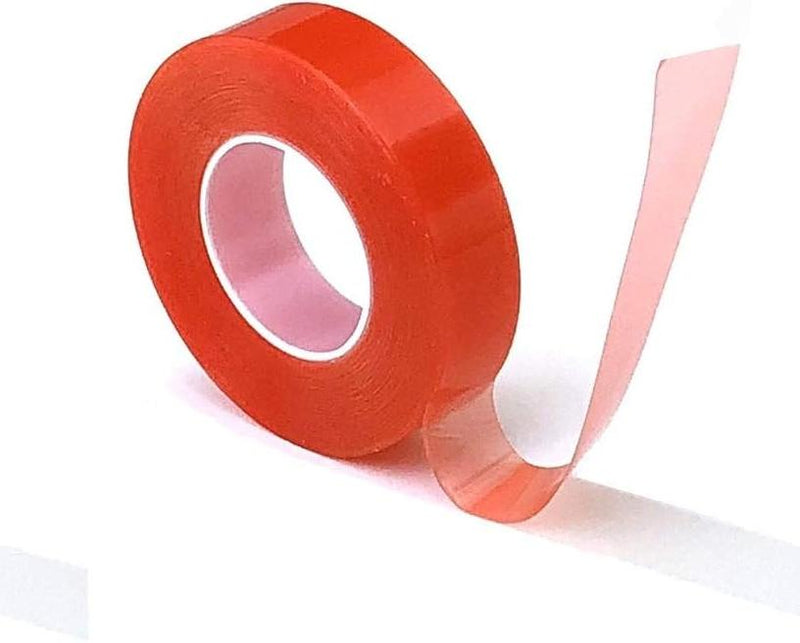 The Stickmaster Red Clear Double-Sided Tape Heat Resistant - 12mm x 5m