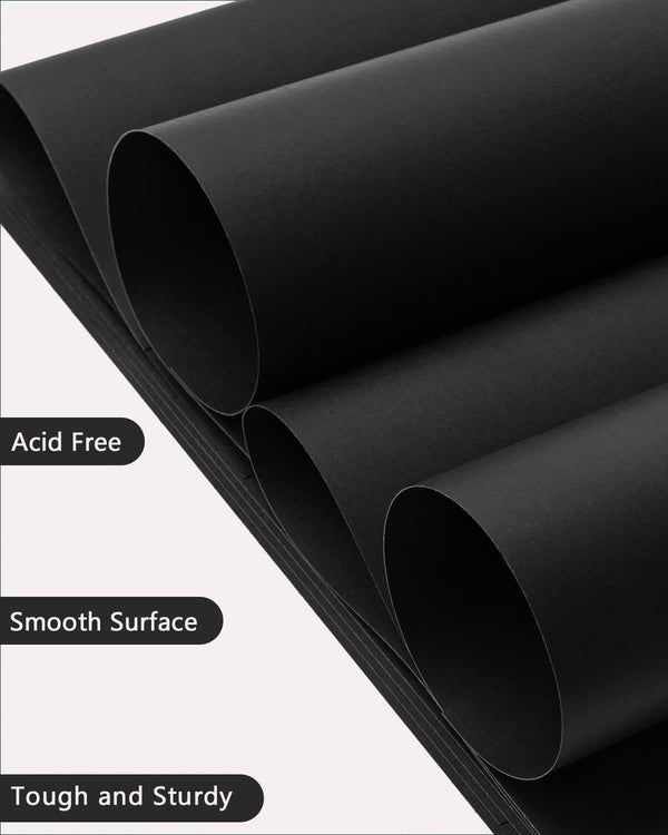 Poppy Crafts A4 Premium Black Cardstock 350gsm - 20 sheets