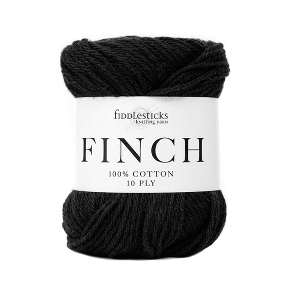 Fiddlesticks Finch 10ply Cotton Yarn 71g - Black