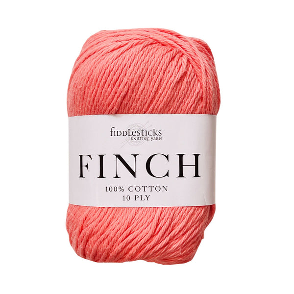 Fiddlesticks Finch 10ply Cotton Yarn 71g - Coral