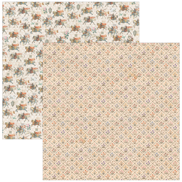 Two sheets of patterned paper with different designs on a white background