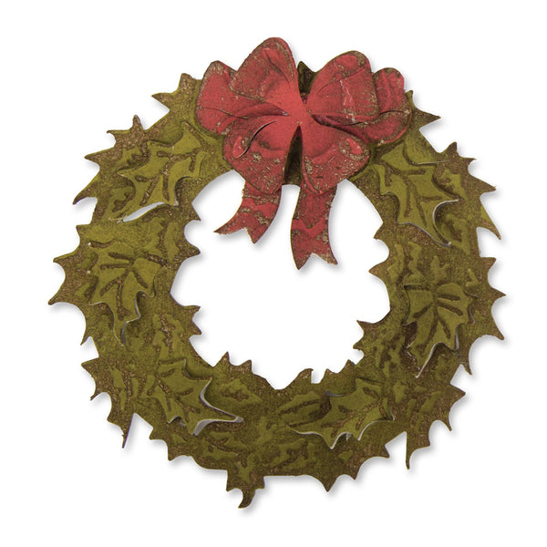 Sizzix Bigz Die w/Texture Fades - Layered Holiday Wreath by Tim Holtz